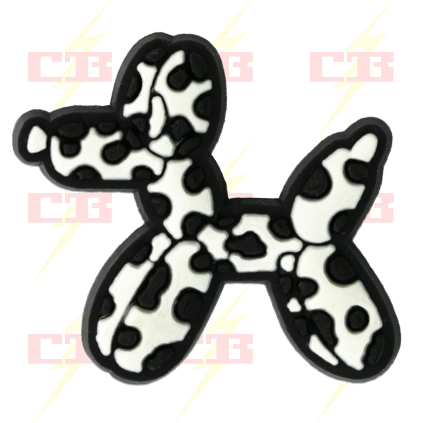 Black and White Balloon Dog Charm