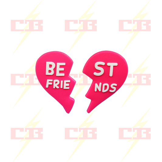 Best Friends Heart Charms