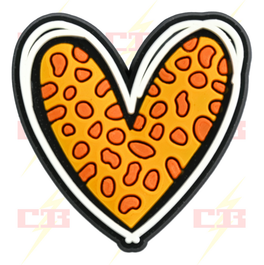 Leopard Print Heart Charm