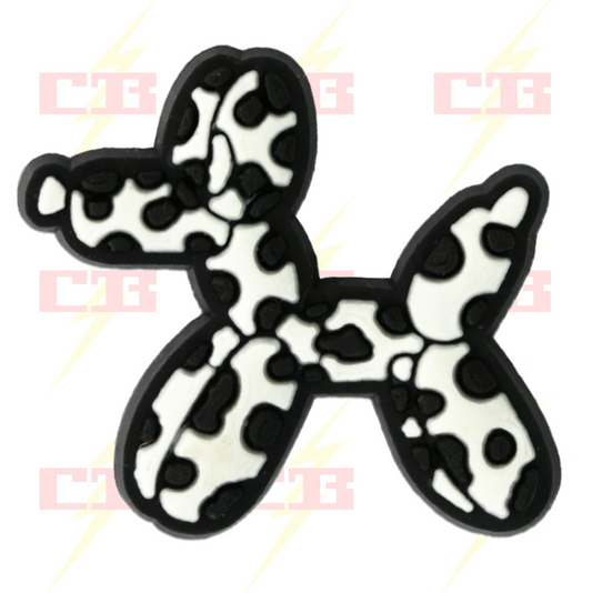 Black and White Balloon Dog Charm